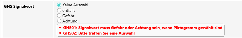 Plausibilitätsprüfung Fehlermeldung im PIM